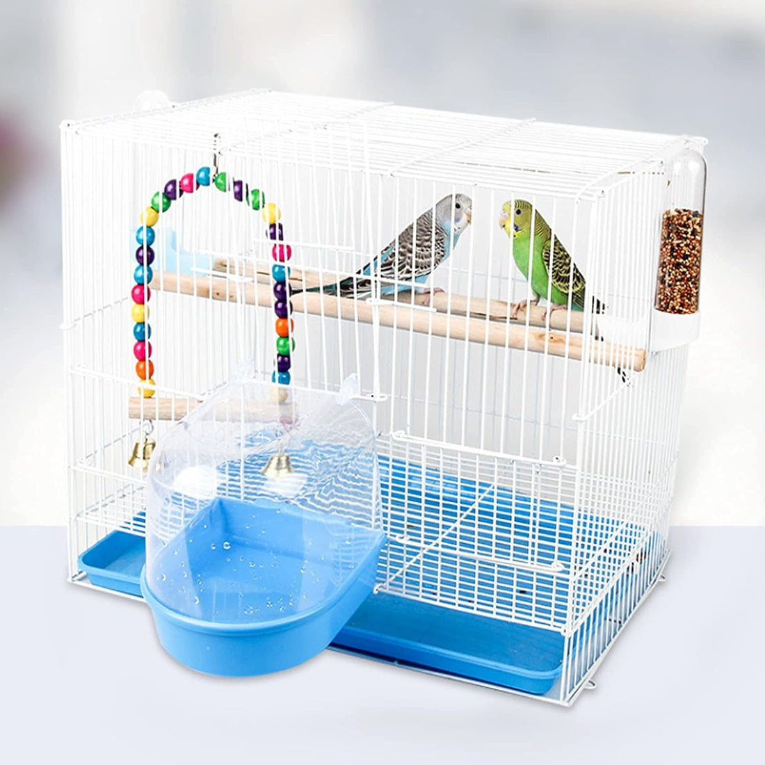 Tfwadmx Bird Cage Bath Parrot Bath Box Accessory Supplies Hanging