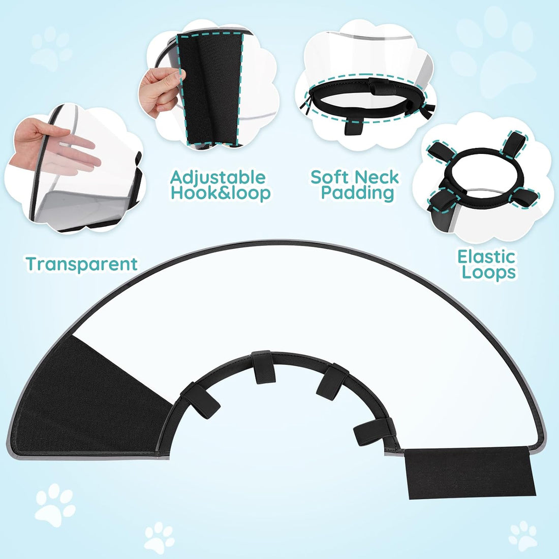 Clear Dog Cone for Small Dogs Chihuahua, E-Collar After Surgery