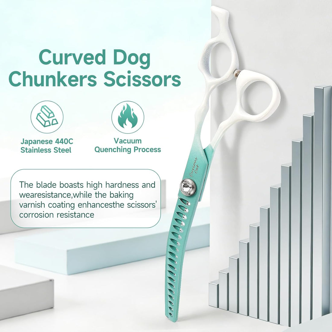 Curved Chunkers Scissors for Dog Grooming-7" Dog Grooming Scissors