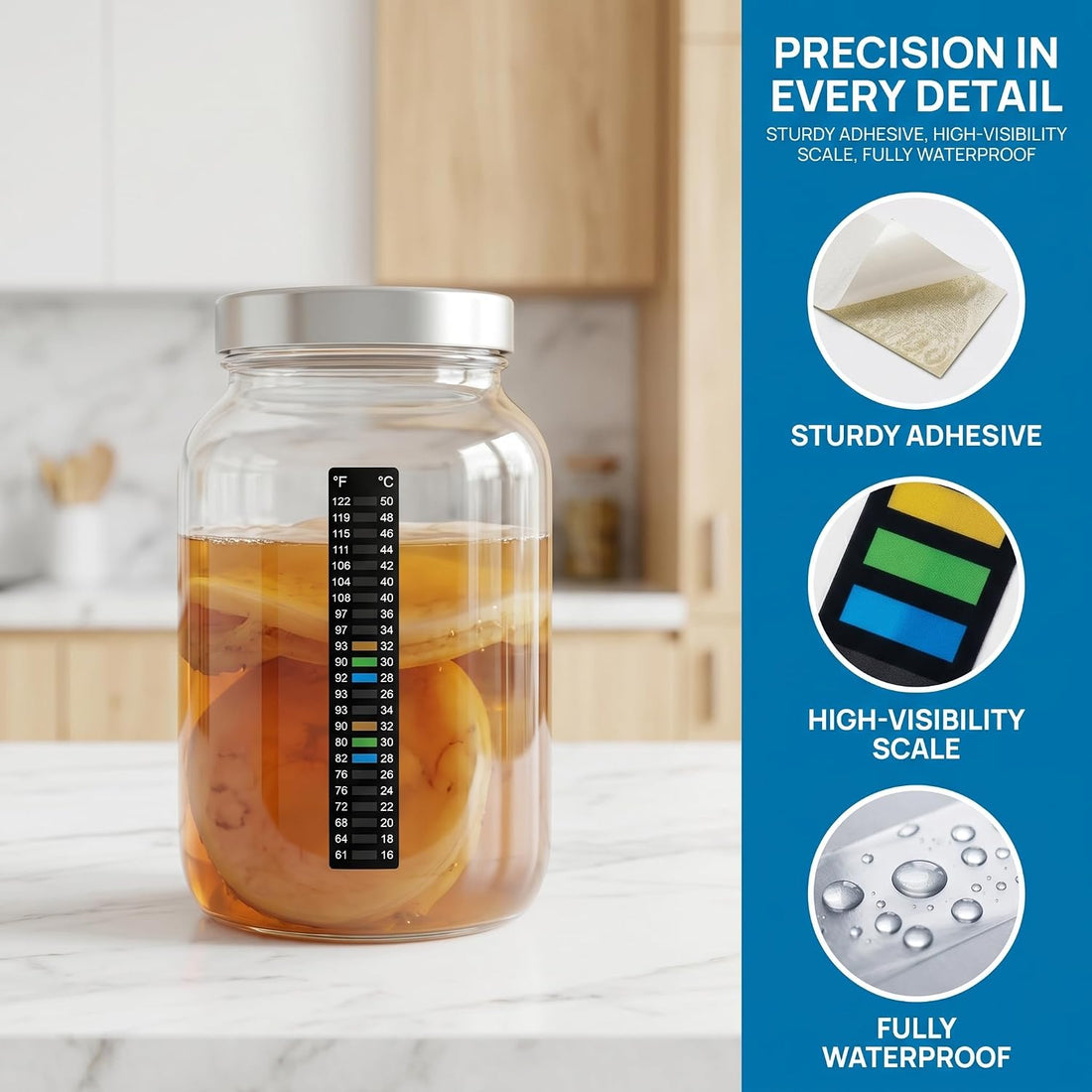 8 Pack Aquarium Thermometer Strips