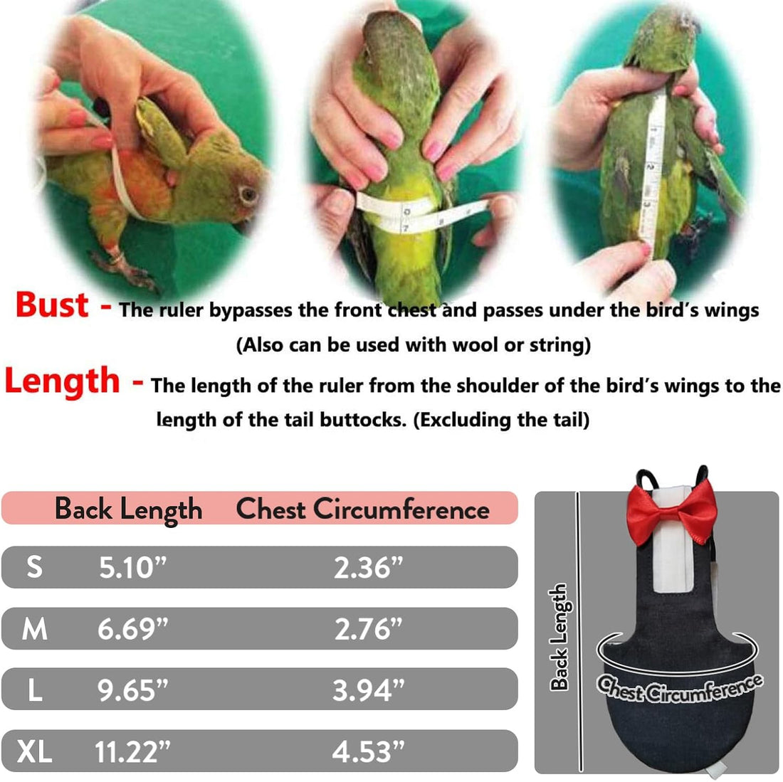 QBLEEV 2 Pack Bird Diapers, Reusable Cockatiel Tuxedo Flight Suite