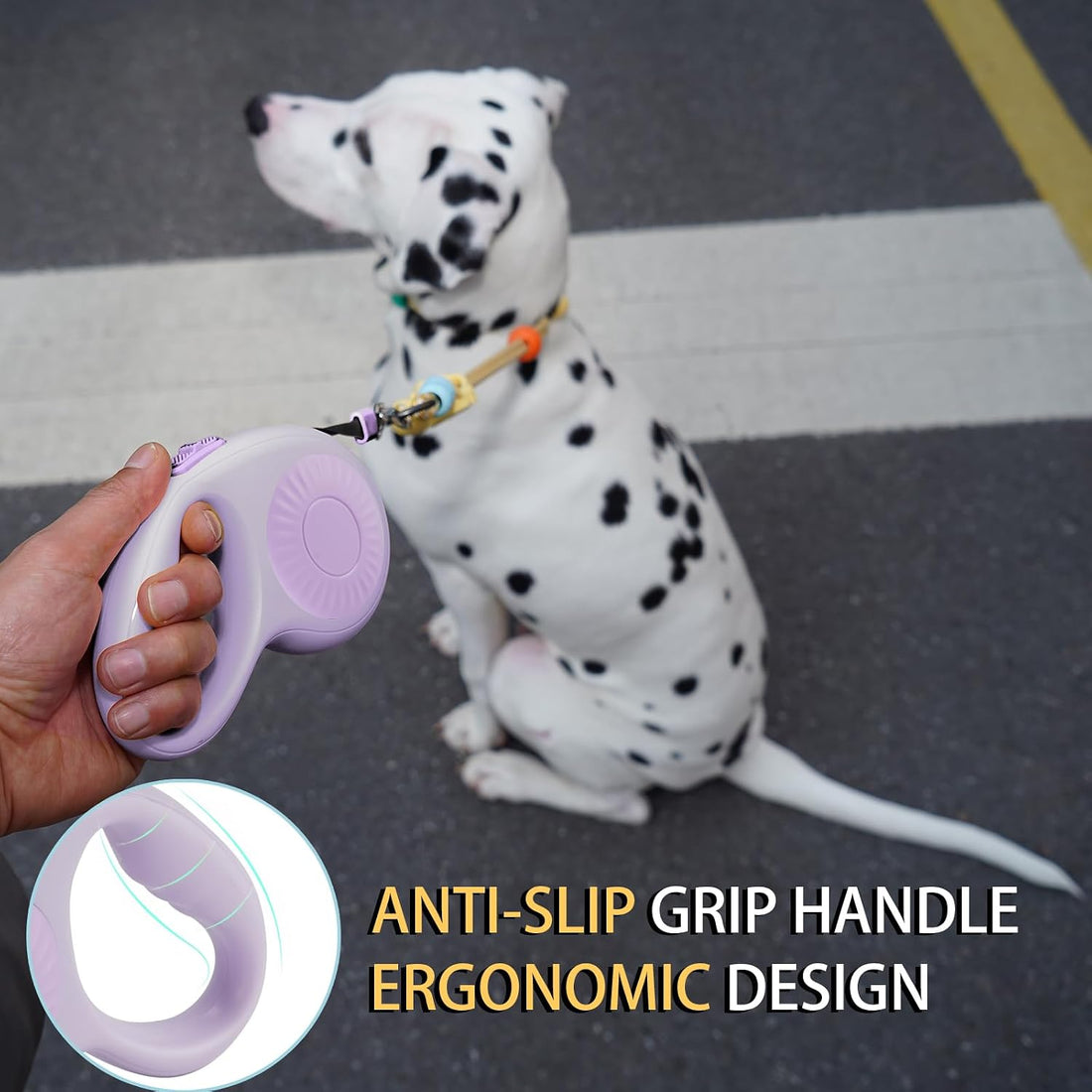 JSXD 360° Tangle-Free Retractable Dog Leash with One-Handed Brake