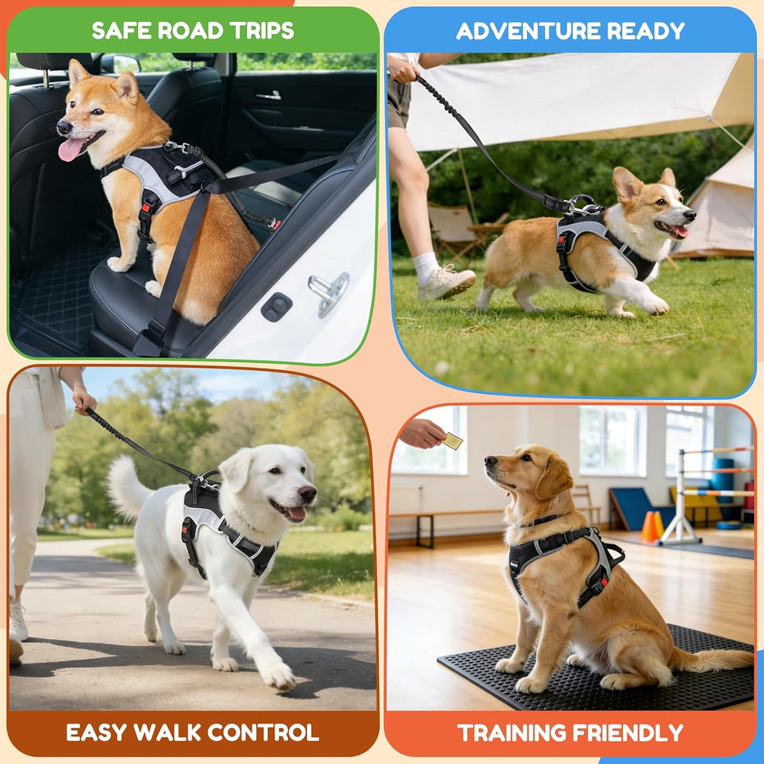 PartsBling Dog Car Harness, Dog Seat Belt Harness for Car