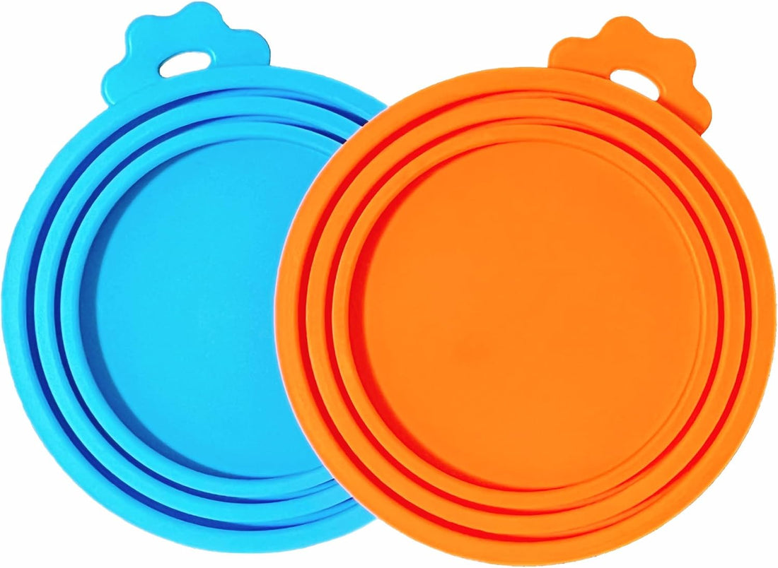 Food Grade Silicone Pet Can Covers, Universal 3-in-1, 2 Lids+Spoon