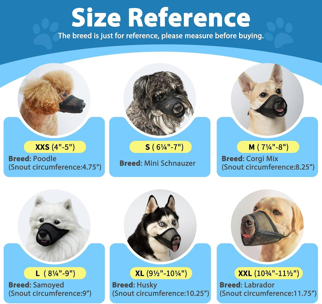 LUCKYPAW Dog Muzzle Suits for Small Medium Large Dogs