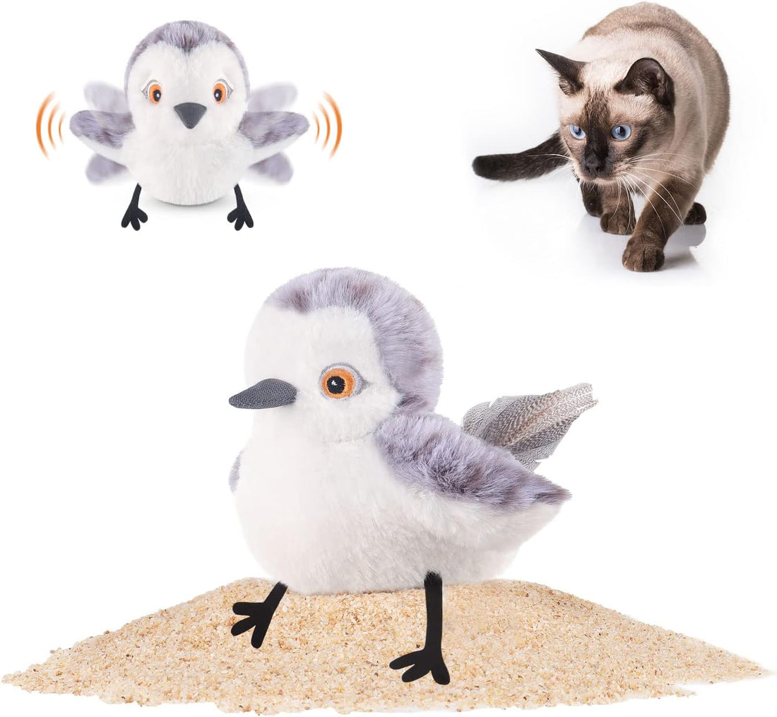 Potaroma Flapping Owl Cat Toys, Lifelike Bird Chirp
