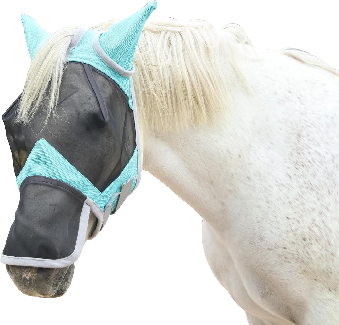 Horse Fly Mask with Ears & Long Nose, Fine Mesh