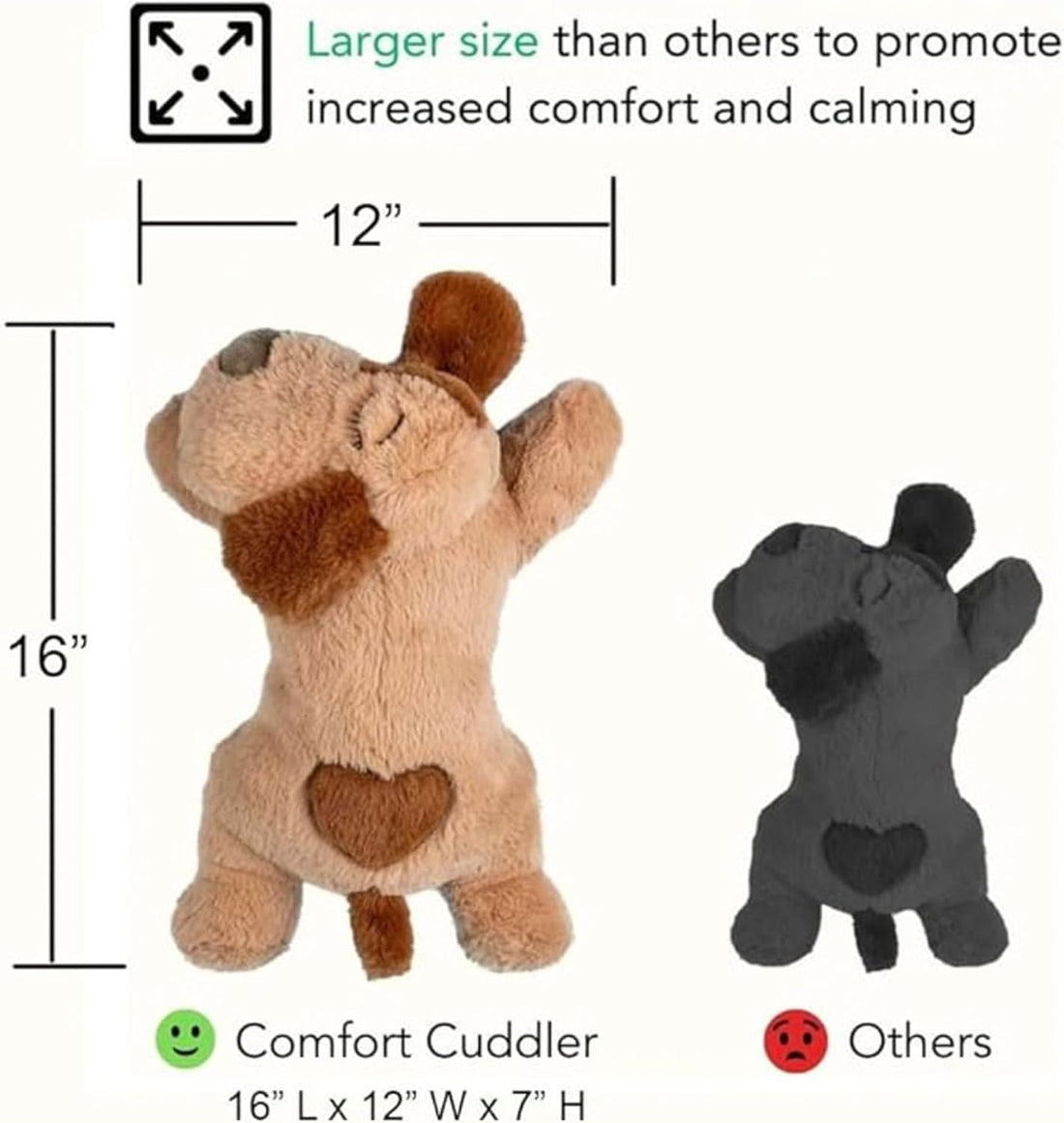 iHeartDogs Heartbeat Puppy Toy - Comfort Cuddler Pillow