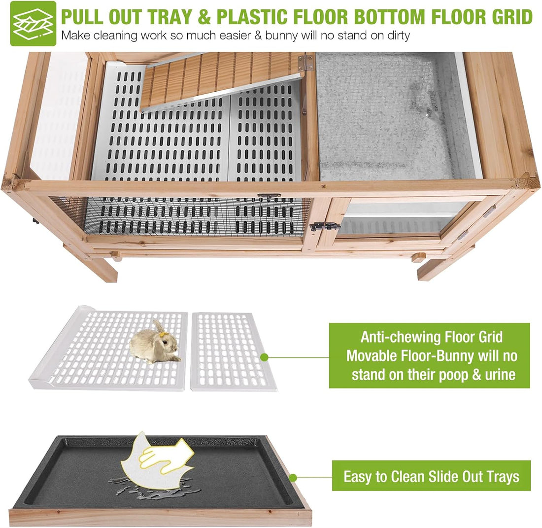 GUTINNEEN Guinea Pig Cages with Anti Chewing Sturdy Plastic Floor