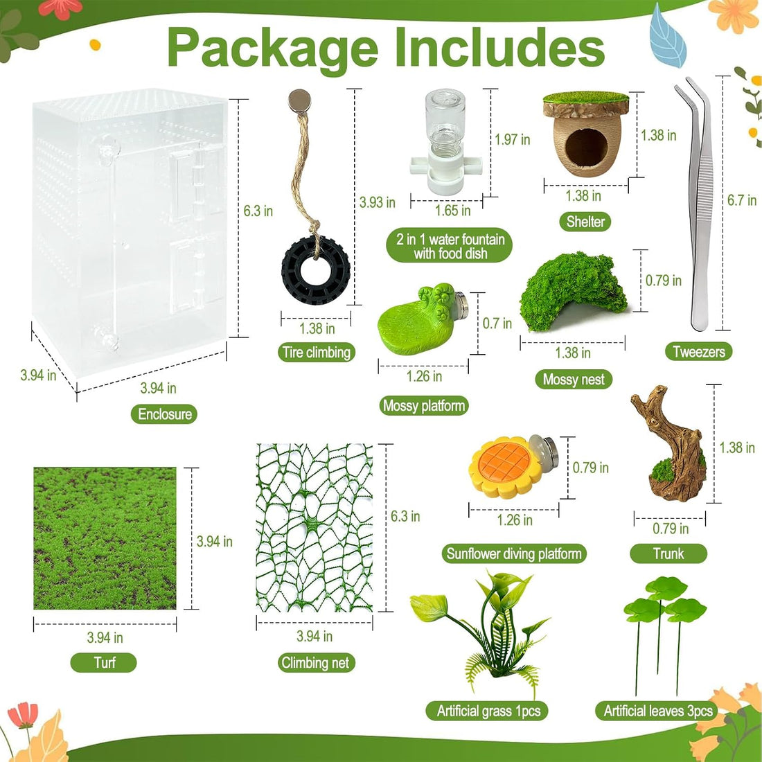 Jumping Spider Enclosure Accessories Kit,Transparent Spider