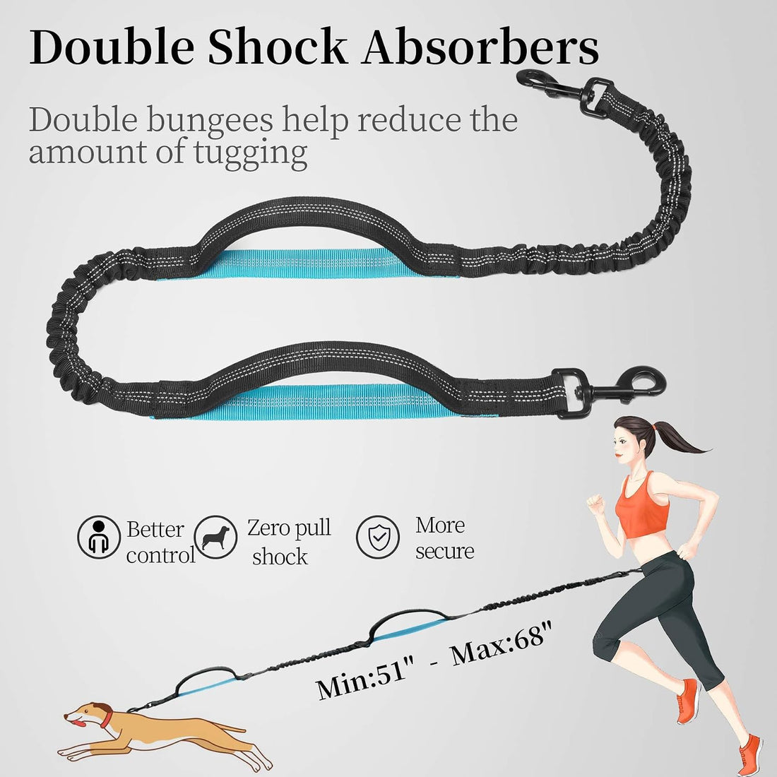 iYoShop Hands Free Dog Leash with Zipper Pouch