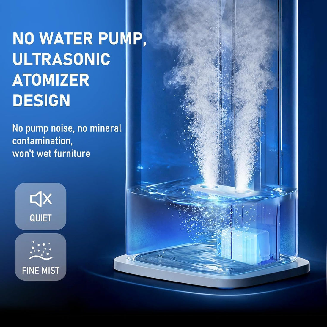 20L Cool Mist Humidifier for Large Rooms, Top Fill with Remote Control