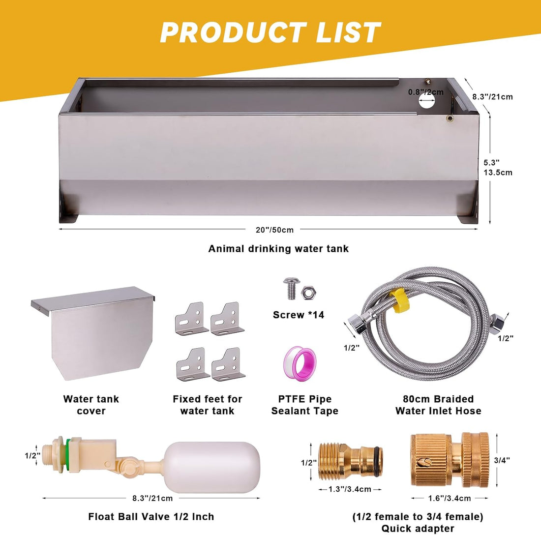 Automatic Livestock Water Trough Large Capacity Outdoor 2 Gallon