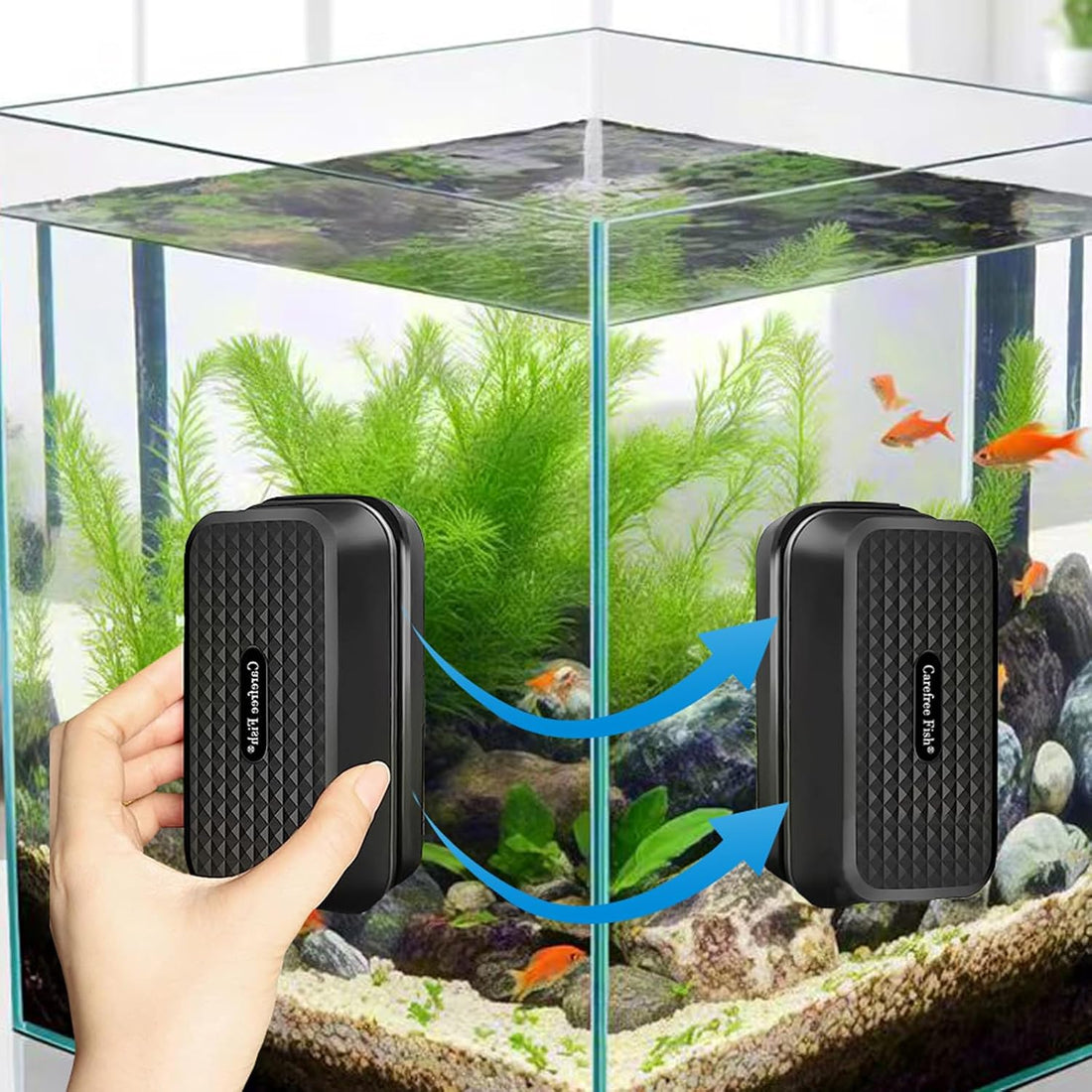 Carefree Fish Aquarium Small Magnetic Cleaner for Glass Fish Tank