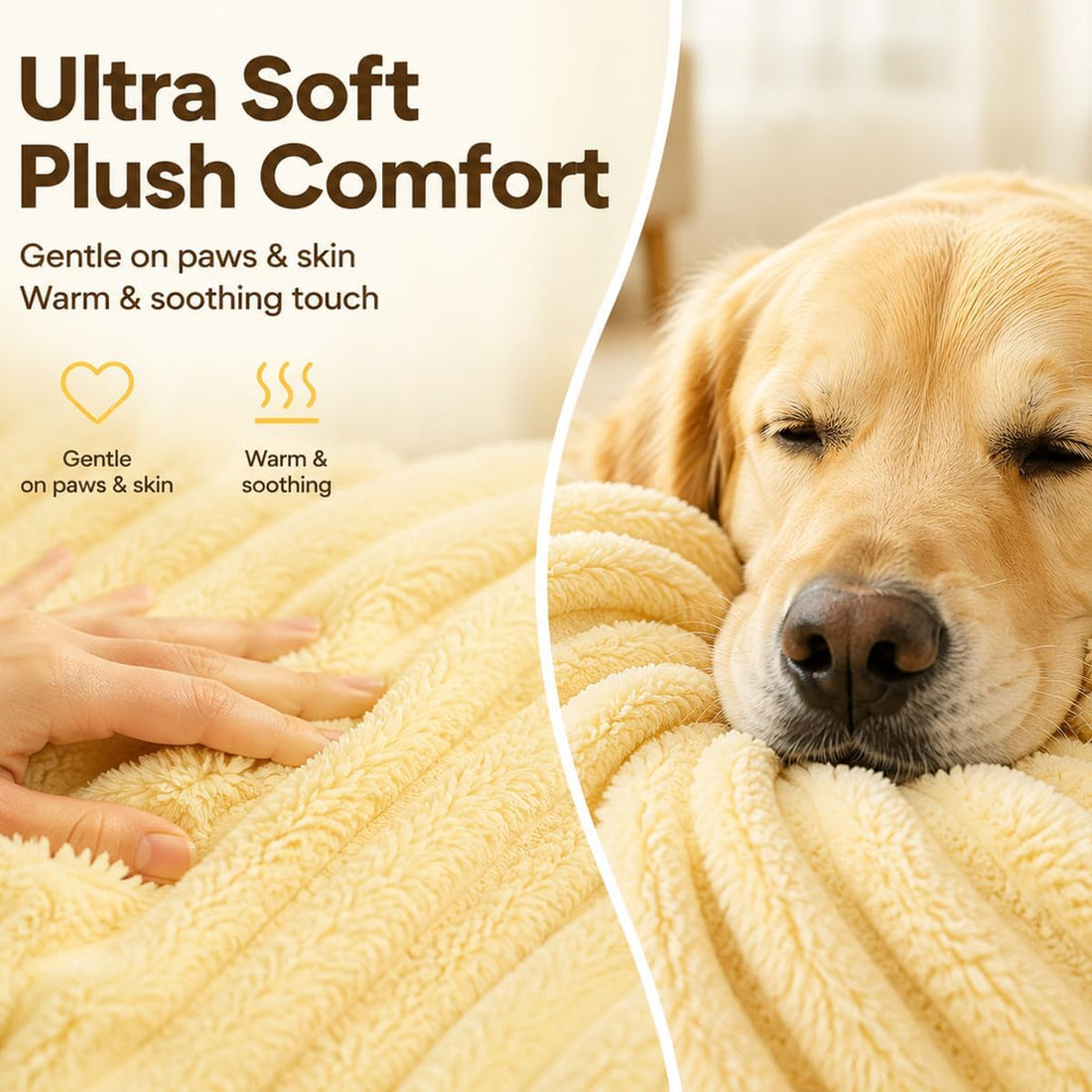 Emotional Support Blanket Yellow for Dogs Security Blanket