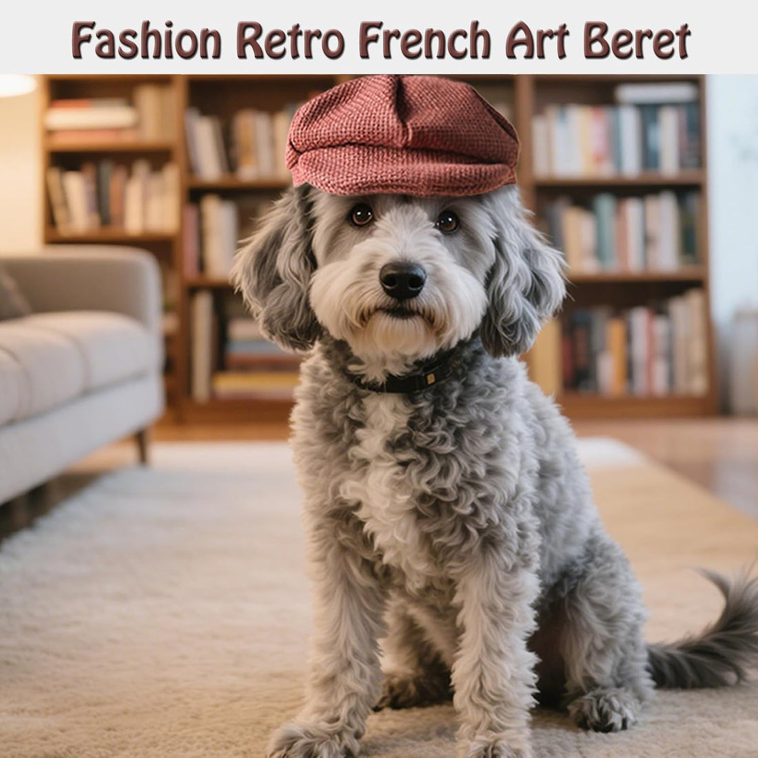 SEIS 3 Pcs Dog Berets Fashion Pet Hat French Artist Cat Cap Baseball