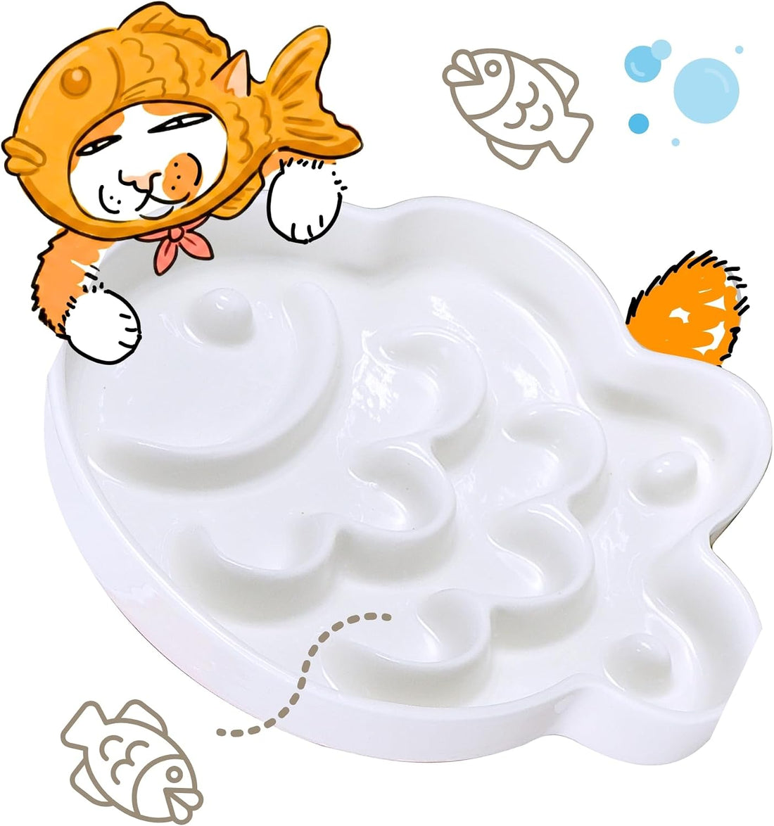 Elevated Slow Feeder Cat Bowl with Stand