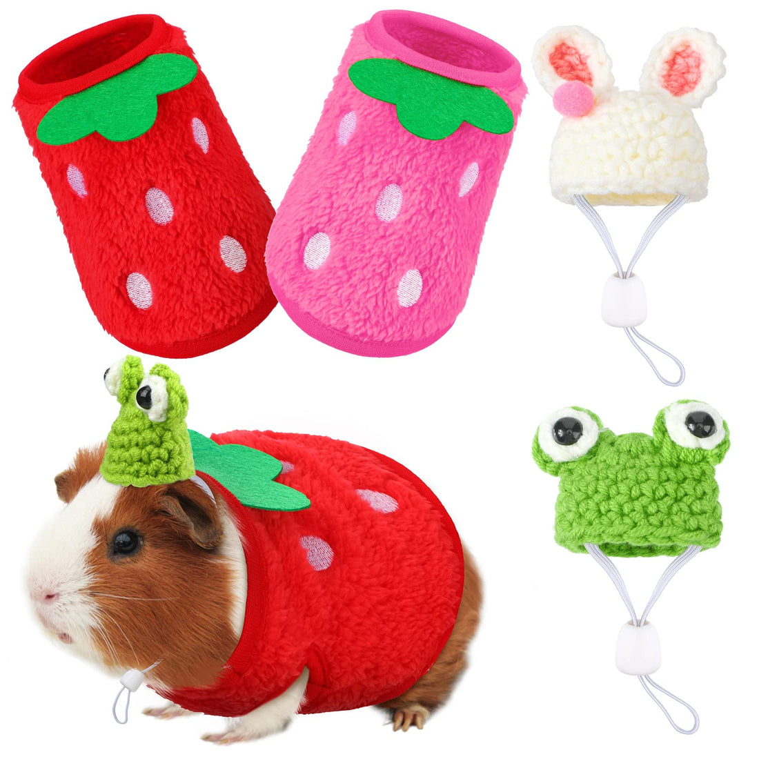 Mixweer 4 Pieces Guinea Pig Stuff Includes 2 Guinea Pig Clothes and 2