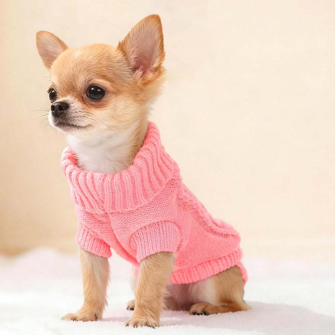 2 Pieces Puppy Sweater Dog Sweater for Small Dogs Winter Warm Dog