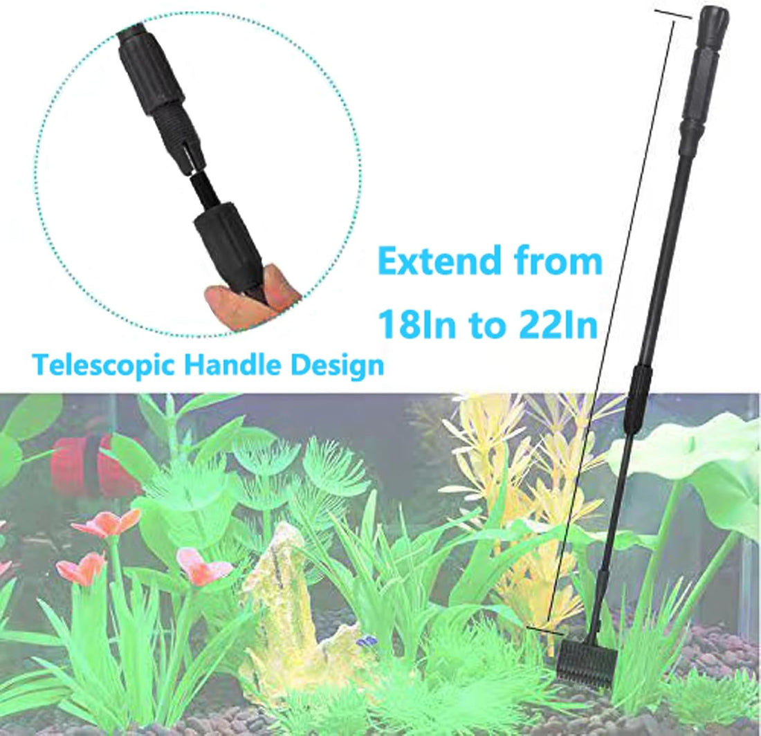Carefree Fish 4IN1 Aquarium Cleaning Tools Long Handle Algae Scraper