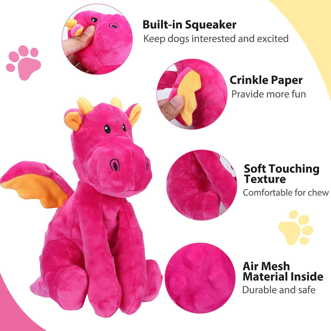 Letsmeet Dog Toys for Large Plush Dog Chew Toy with Squeaker