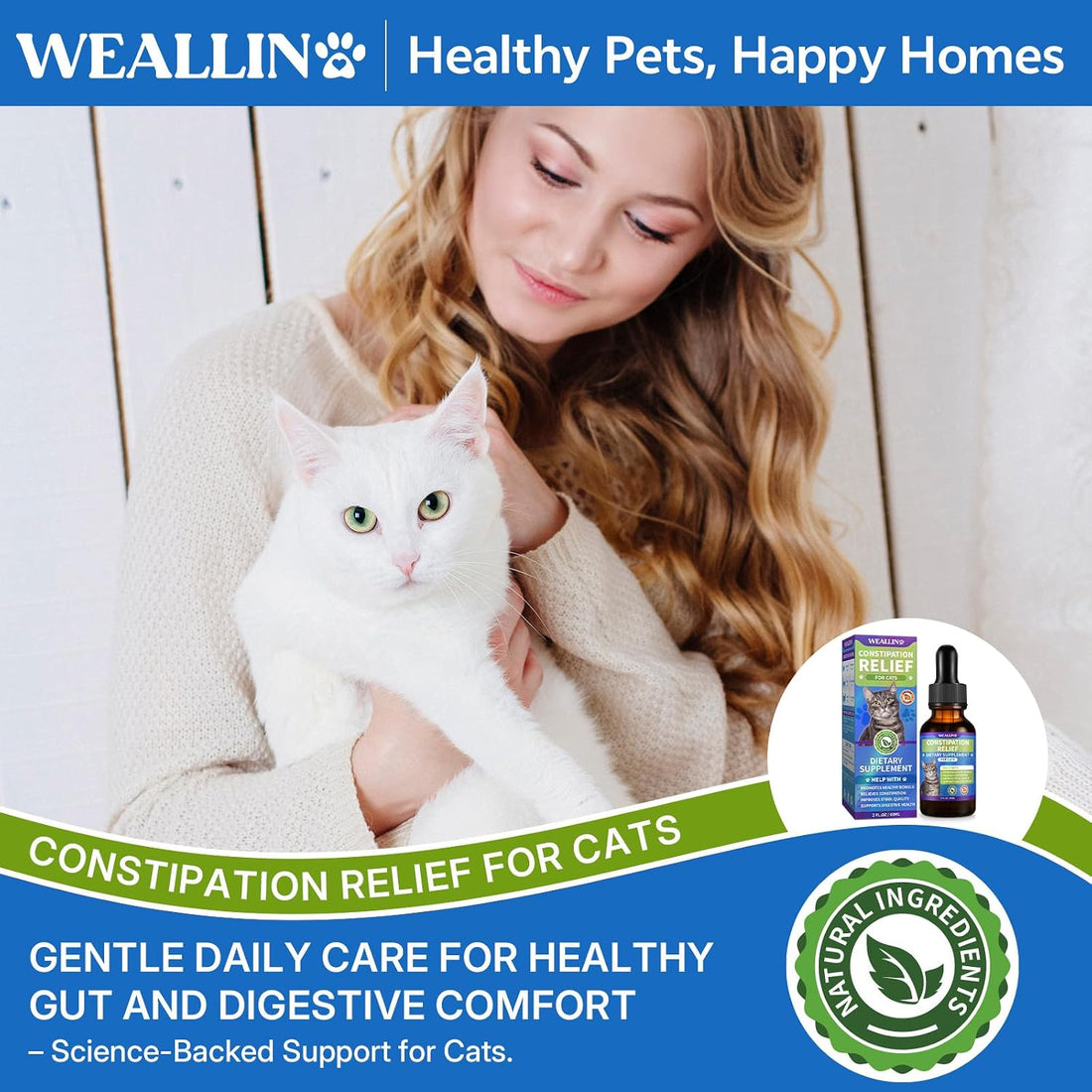 Cat Constipation Relief, Promotes Digestive Chicken Flavor Health 60