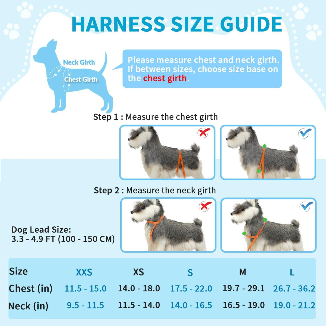 Lukovee Small Dog Harness and Leash Set, No Pull Soft Padded