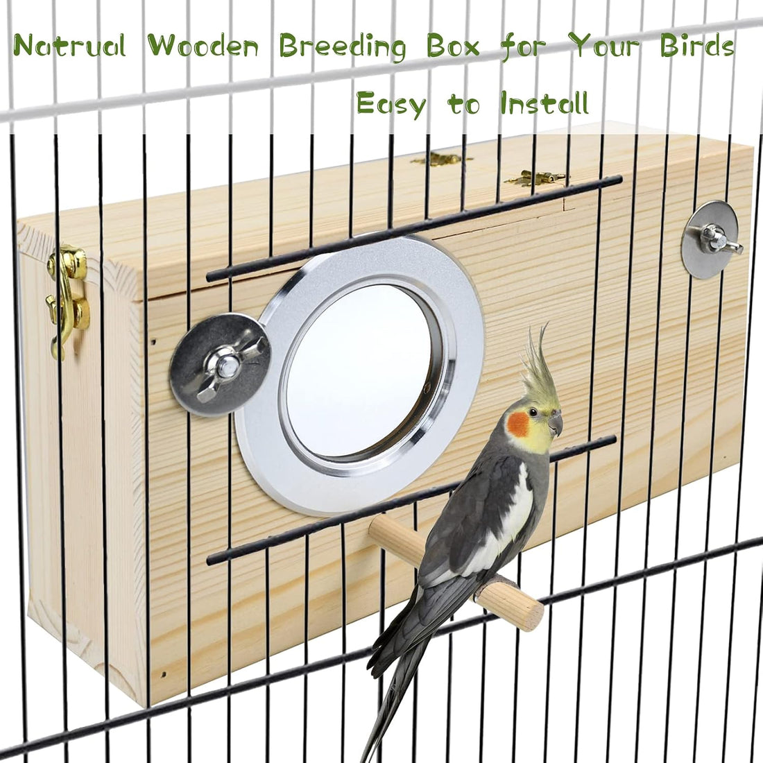 CooShou Parakeet Nesting Box Cockatiel Nesting Natural Pine Bird Nest