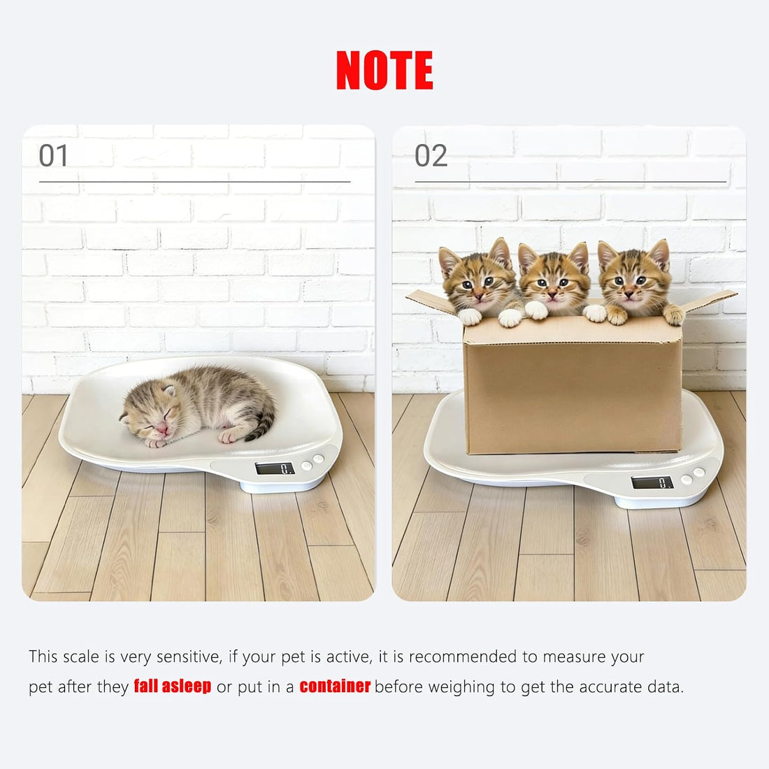 Small Animal Digital Scale, 14" x 10" Pet Weighing Scale Max 33lbs