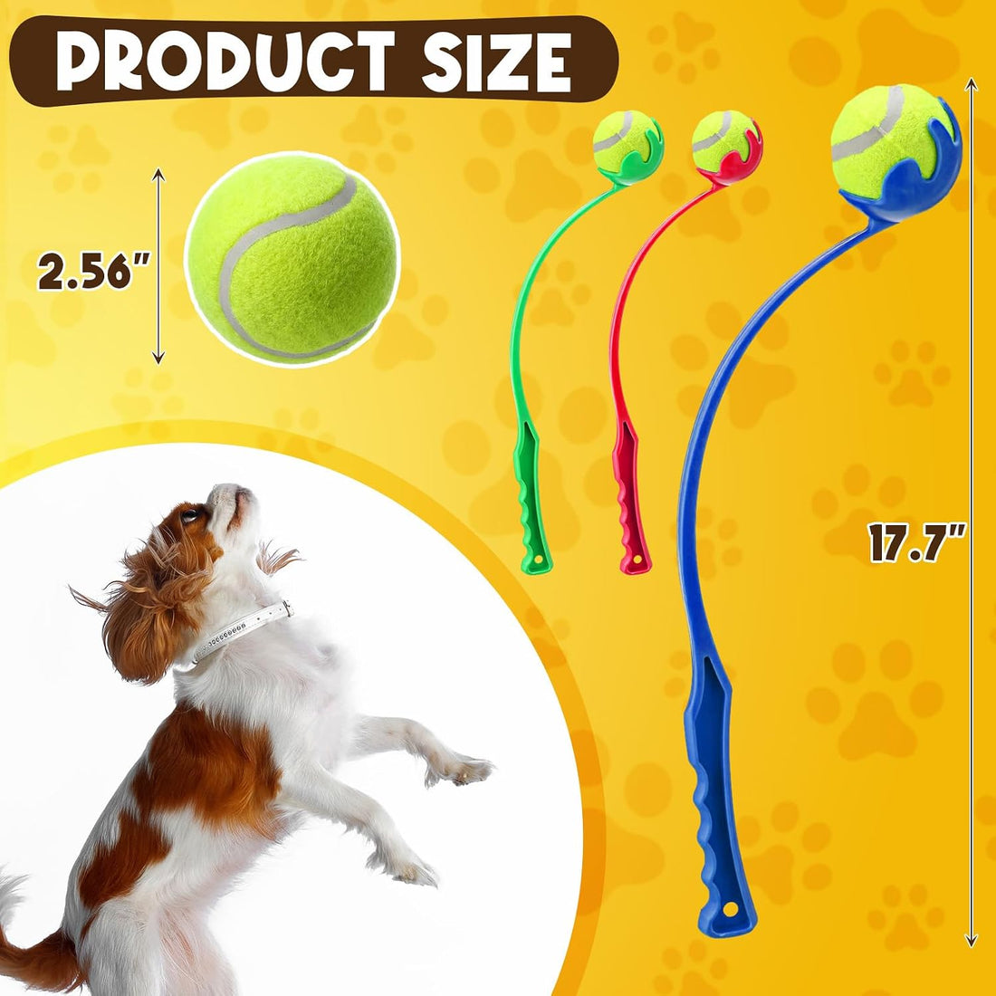 Jerify 3 Pack Dog Ball Thrower Launcher with 17.7 Inches Handle