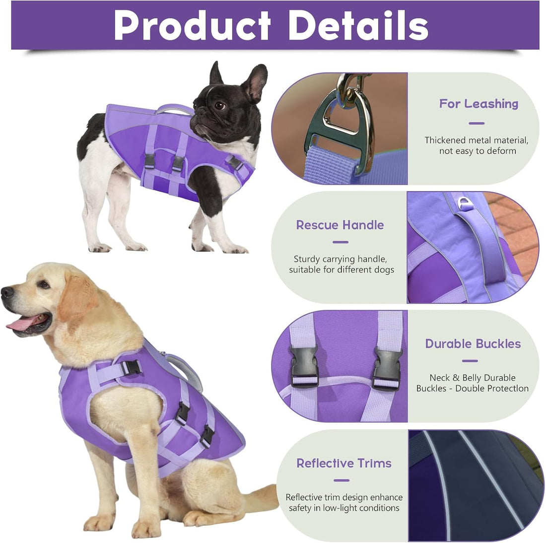 PETDSH Dog Life Jacket Medium