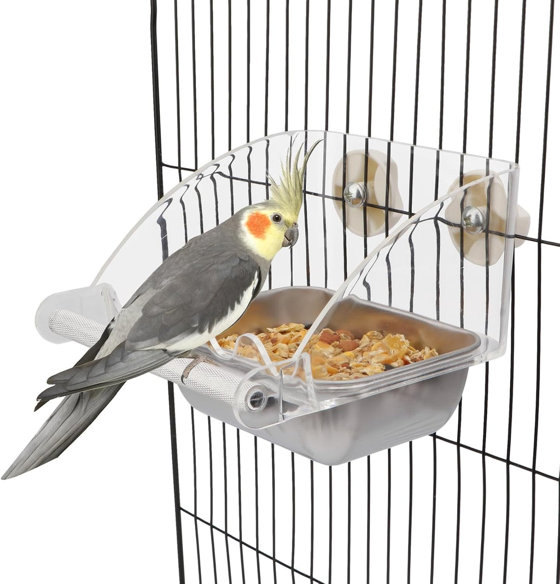 Hypeety Transparent Bird Feeder No Mess Parakeet Feeder for Cage