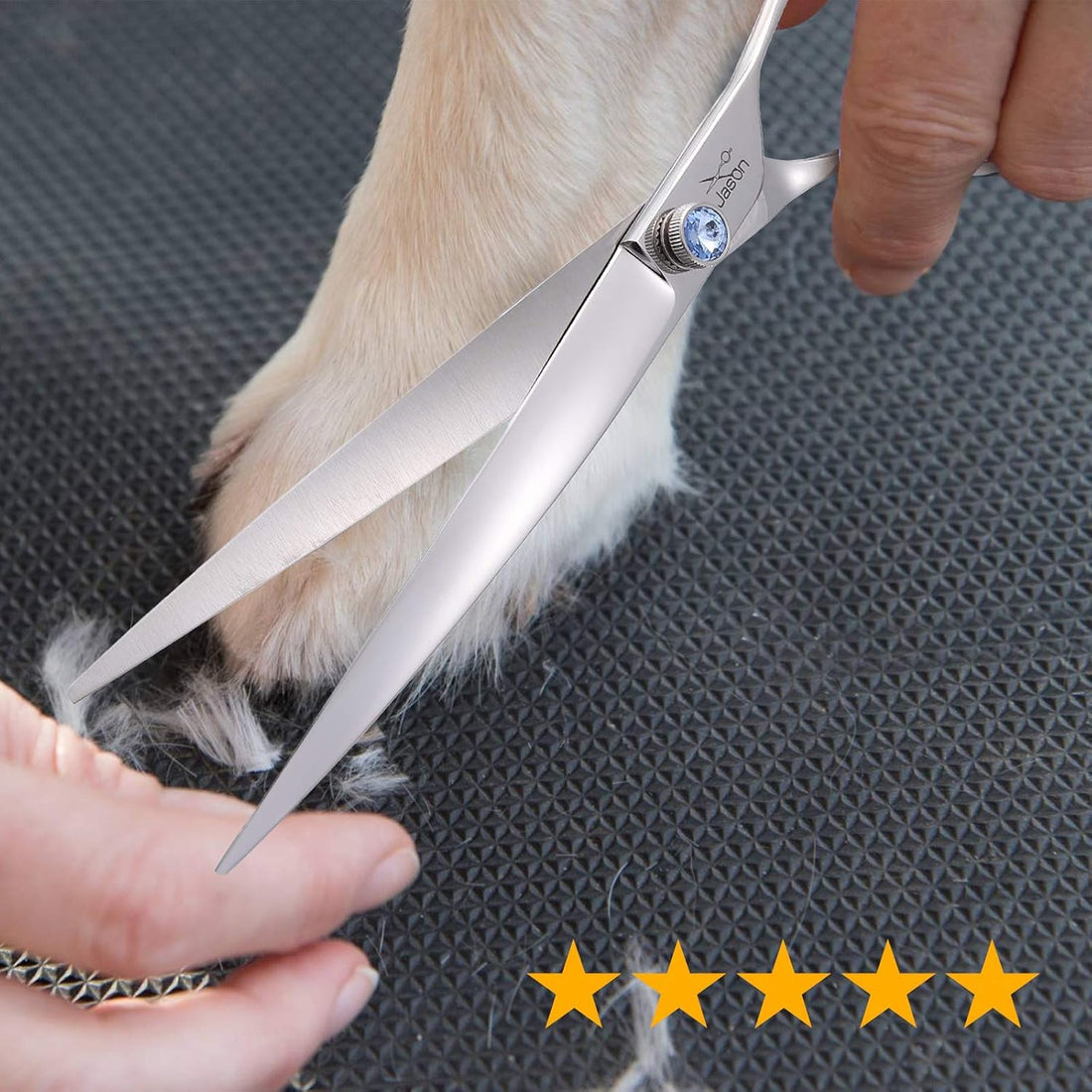 JASON 8" Curved Dog Grooming Scissors Ergonomic Pets Cats Trimming