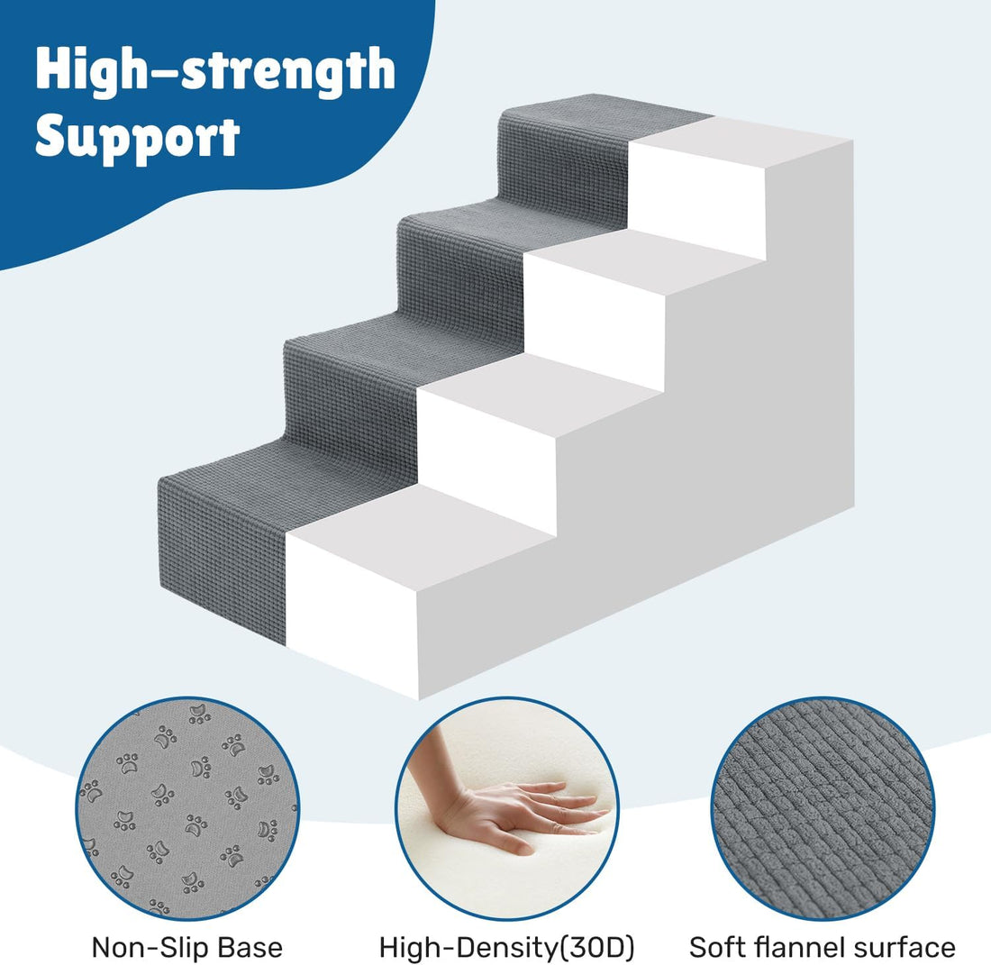 Dog Steps for Bed, 18" H Dog Stairs for Small Dogs