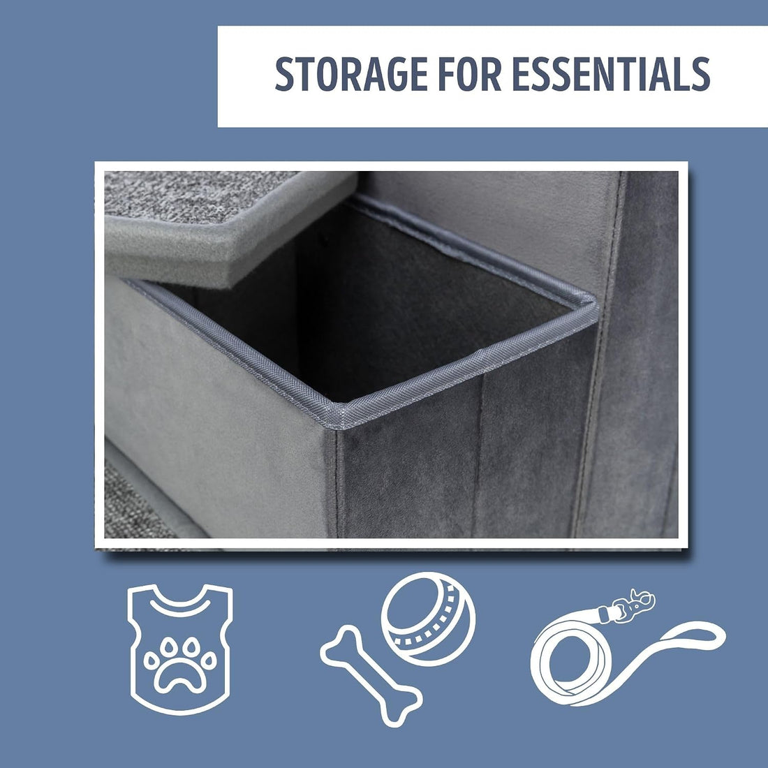 TRIXIE 3-Step Velour Pet Stairs