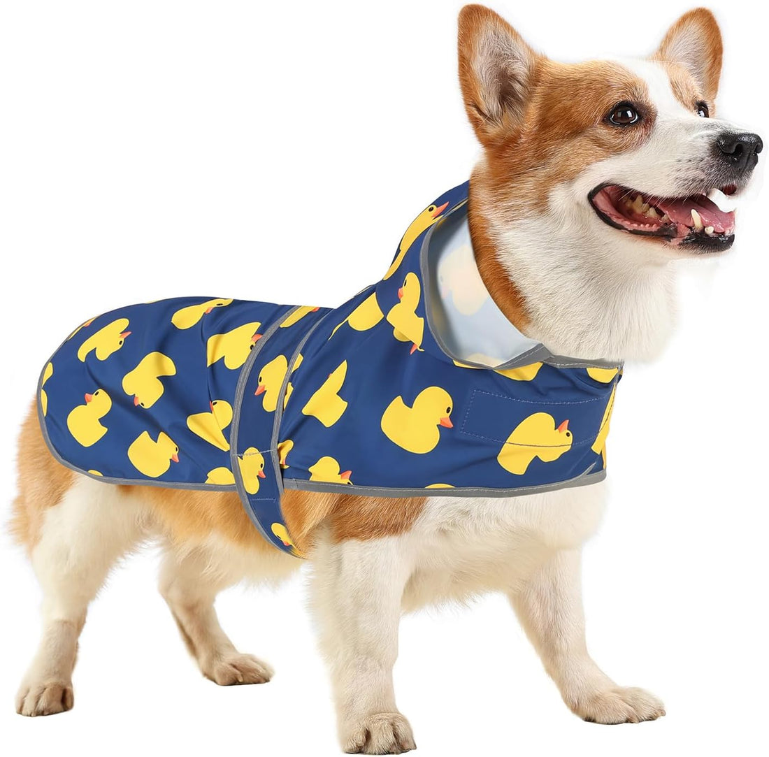 Dog Raincoat, Waterproof Dog Rain Jacket with Hood