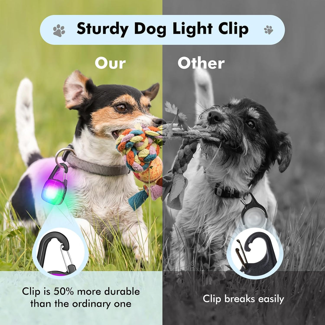 Dog Lights for Night Walking,2 Pack LED Rechargeable Safety Dog
