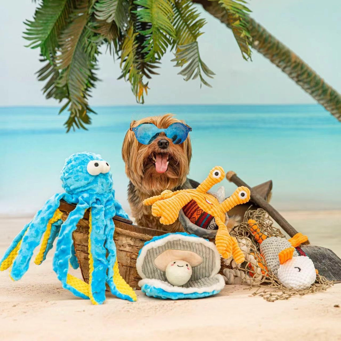 Nocciola 4 Packs Crinkle Squeaky Dog Toys for Aggressive Chewers