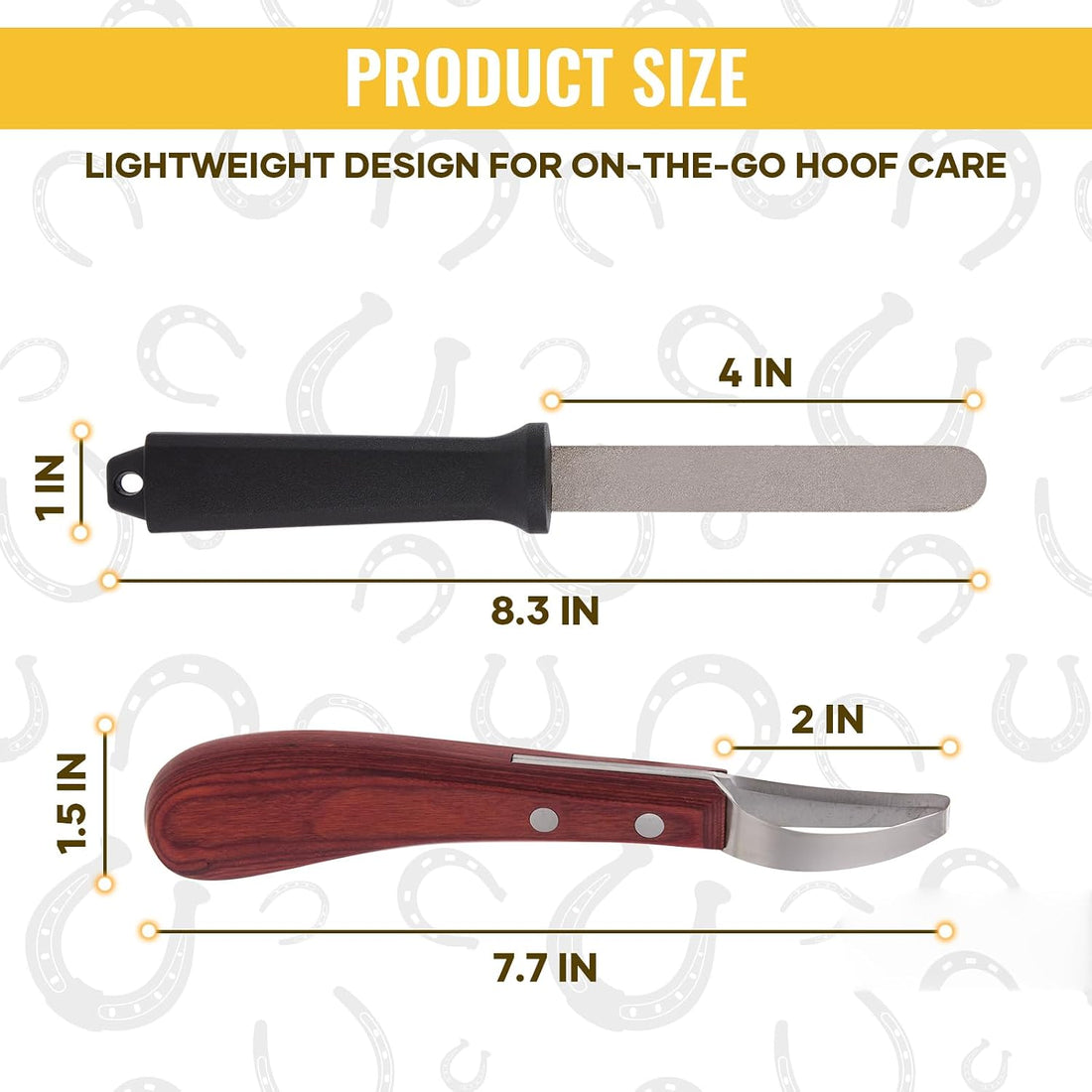 Hoof Knife with Sharpener, 2 PCS Professional Farrier Kit