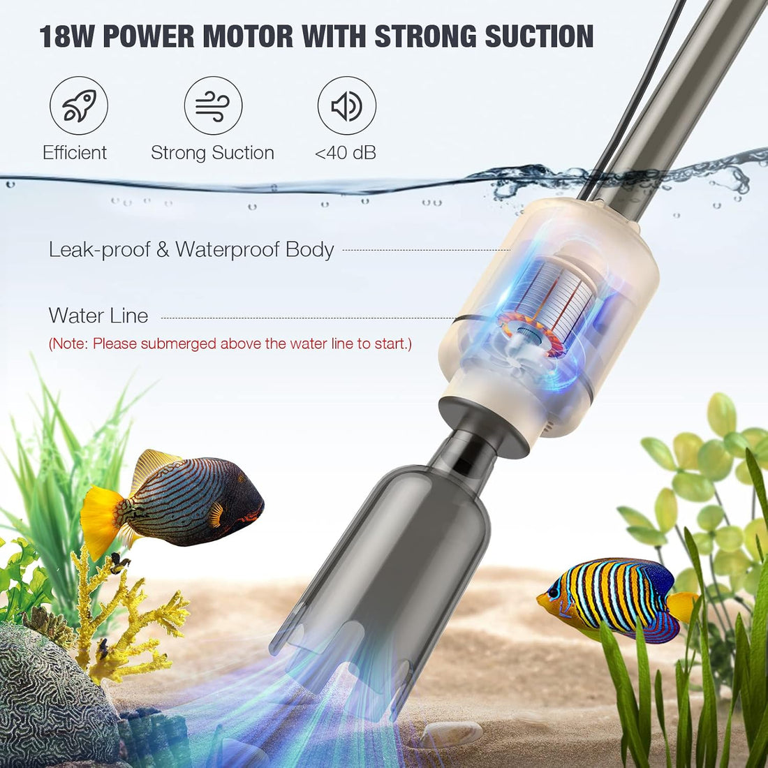 AKKEE Aquarium Vacuum Gravel Cleaner