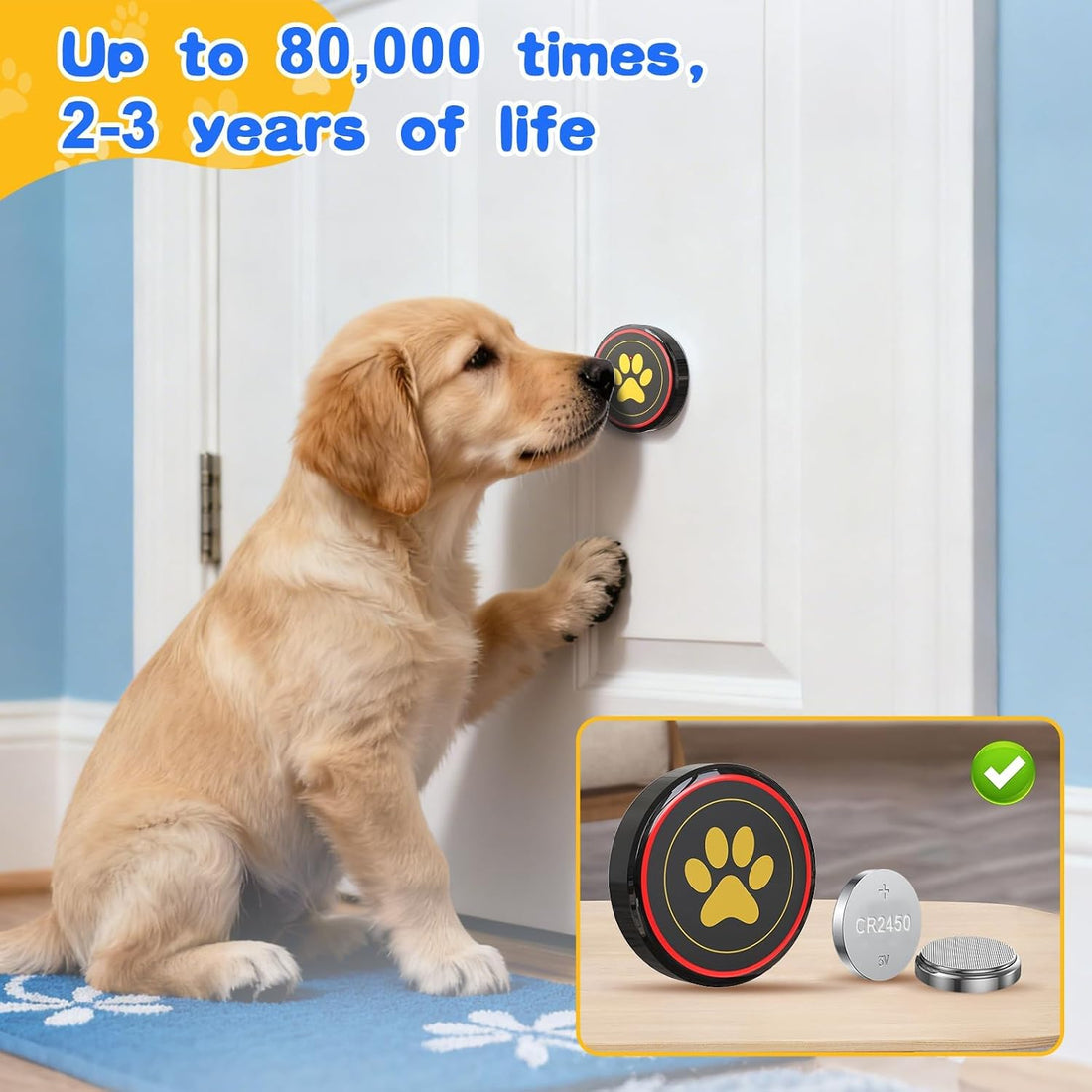 ChunHee Dog Bells for Door, Wireless Dog Doorbell for Potty Training