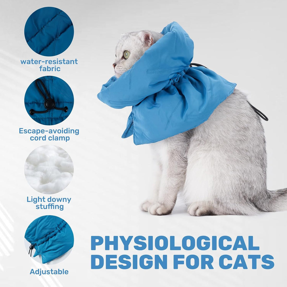 Cat Recovery Collar, Soft Adjustable Cat Cone Alternative