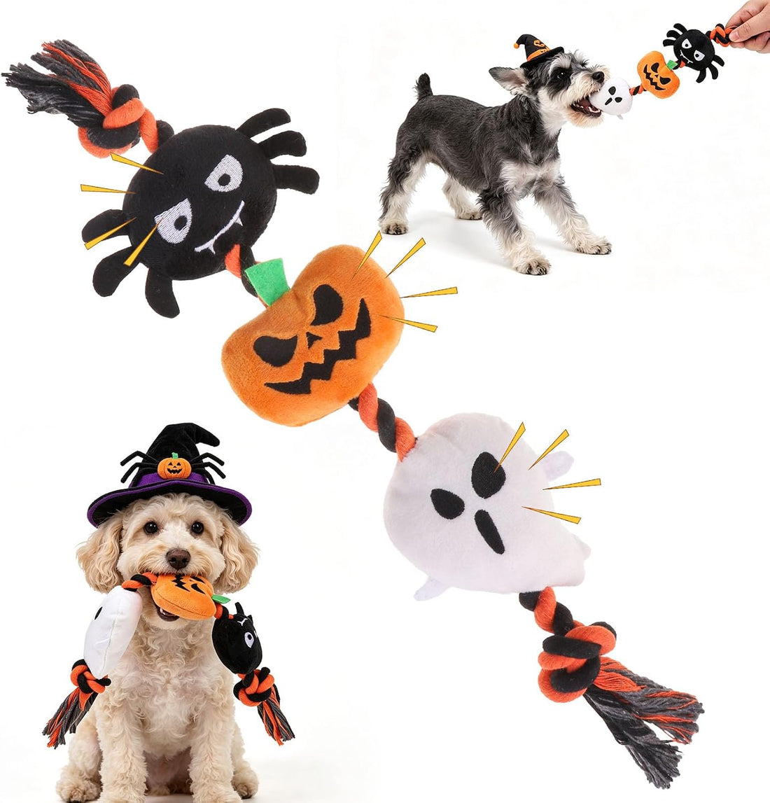 BEAUTYZOO Halloween Squeaky Dog Toy for Small Dog to Keep Them Busy