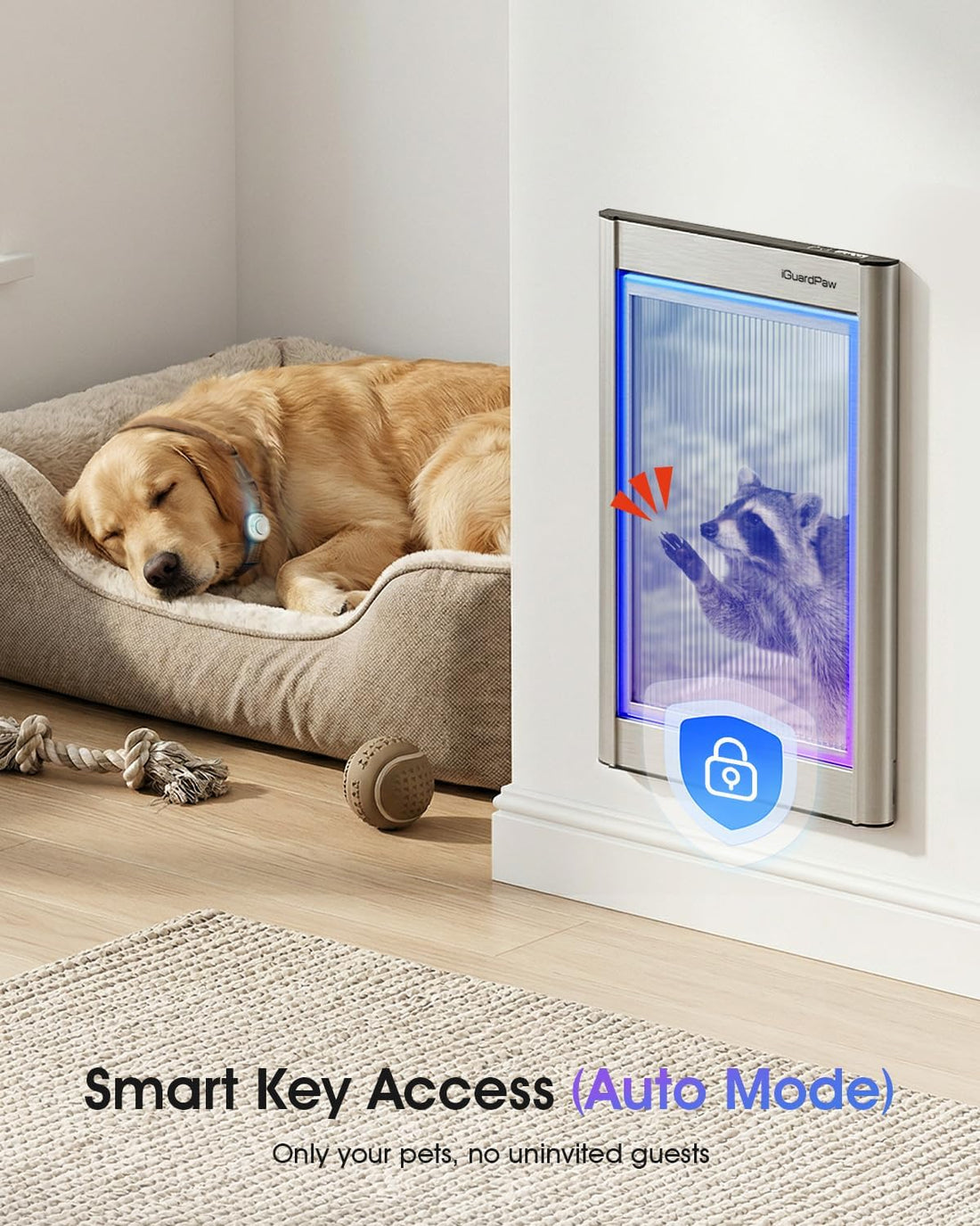 Automatic Dog Door for Wall, Collar Activated Pet Door, S