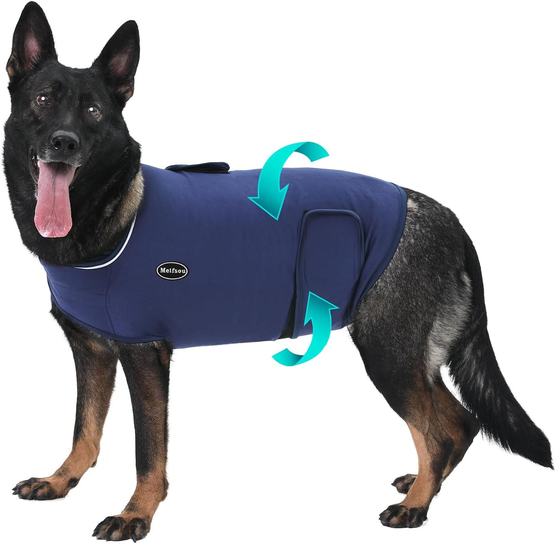 Meifsou Dog Anxiety Vest, Skin-Friendly Thunder Jacket for Dogs