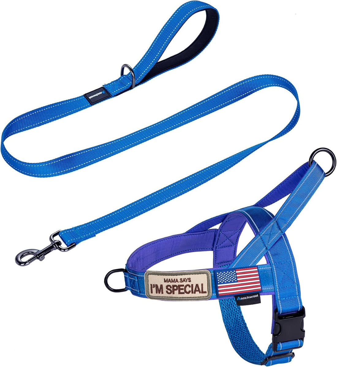 Annchwool No Pull Dog Harness with Soft Padded Handle & Front Clip
