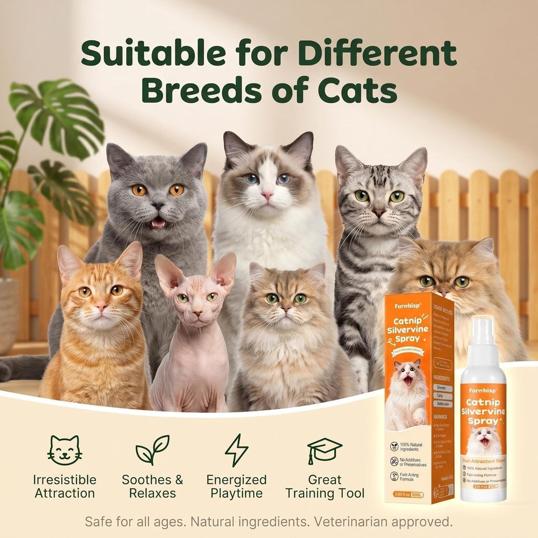 Catnip Spray with Silvervine for Cats, Indoor & Scratching Post