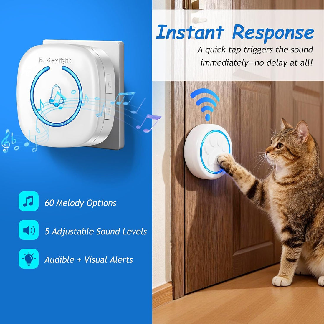 Soft Ring Wht Dog Potty Bell for Training