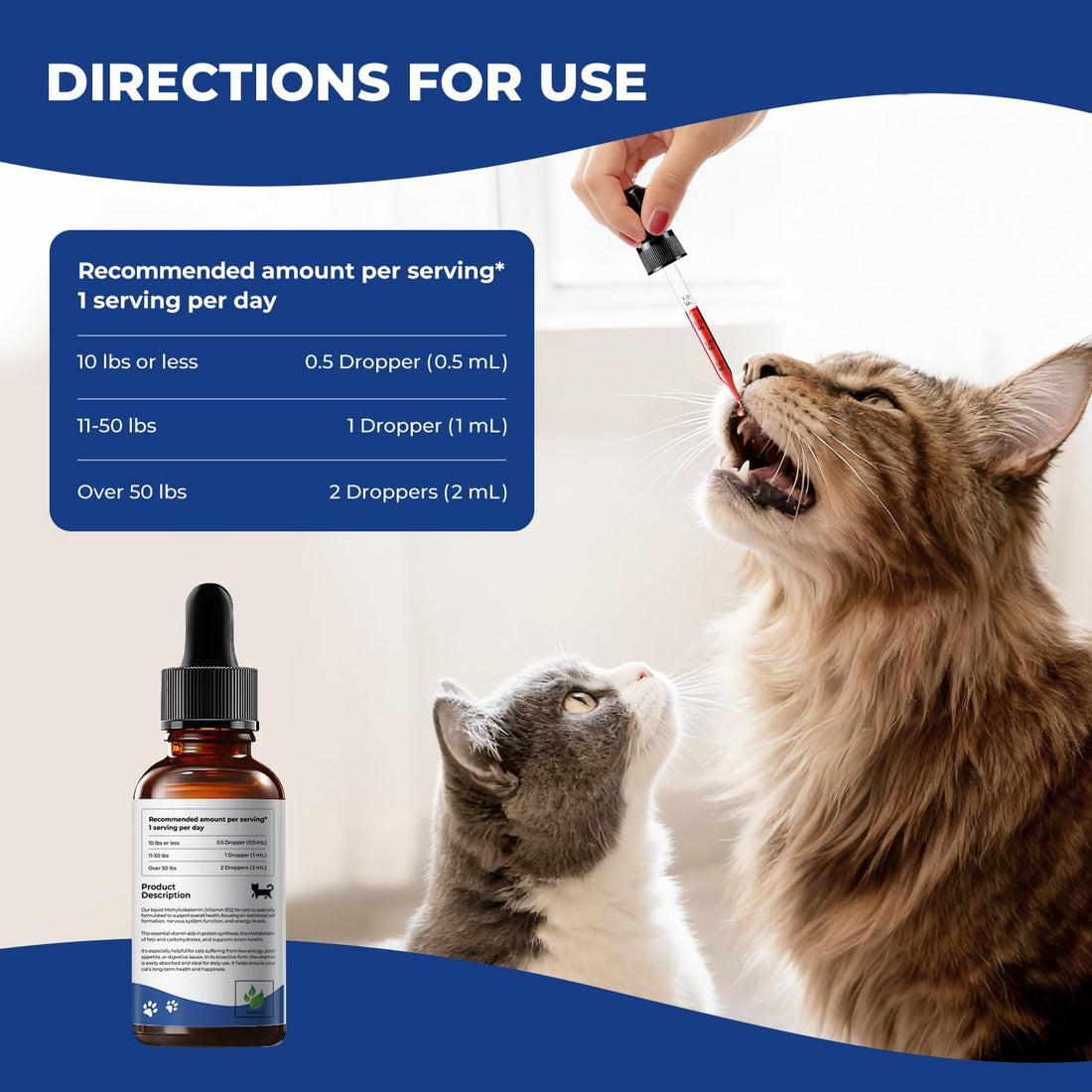 Appetite Stimulant for Cats, Liquid Vitamin B12 & Methylcobalamin