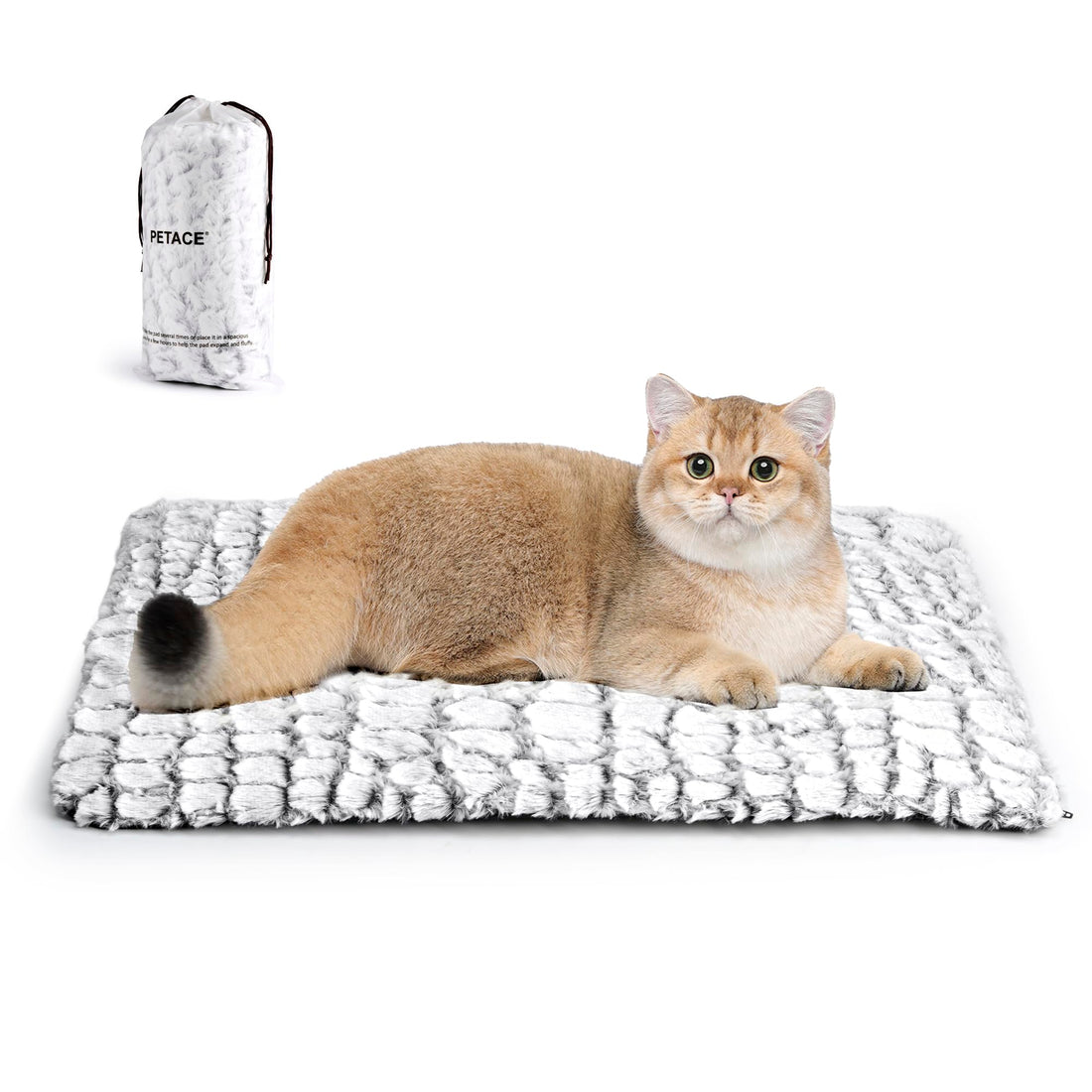 Petace Self Warming Cat Bed, 24" x 18" Ultra Soft Cat Dog Pet Heating